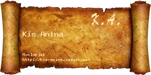 Kis Anina névjegykártya